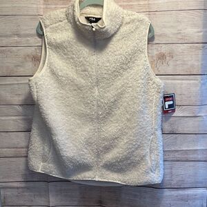 Fila White Sherpa Vest NWT